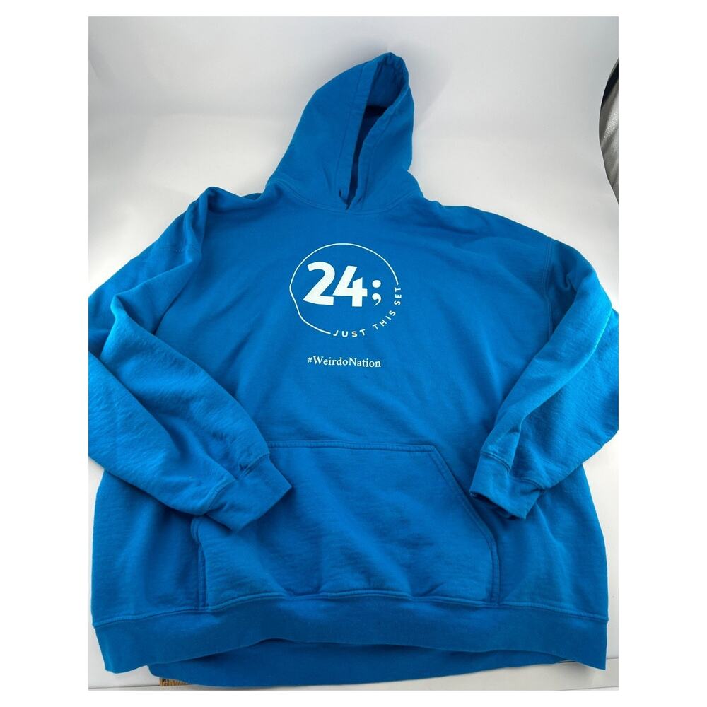 Mental Health Awareness Sweatshirt Unisex 3 XL Blue Turquoise Hoodie Anxiety